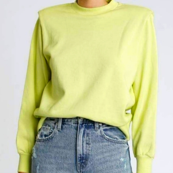 pistola Sweaters - Pistola Kristen shoulder pad sweatshirt citron
